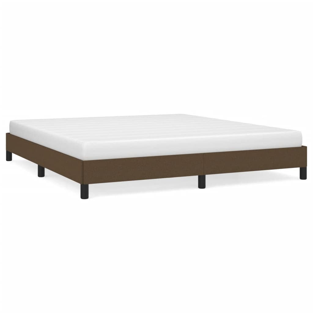 vidaXL Estrutura de cama sem colchão 160x200 cm tecido castanho-escuro