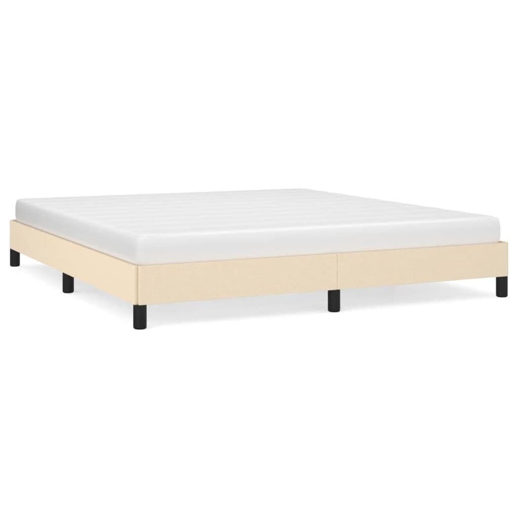 vidaXL Estrutura de cama sem colchão 160x200 cm tecido cor creme