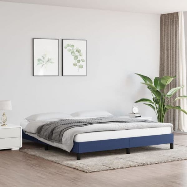Estrutura de Cama 180x200 cm Tecido Azul - 346742