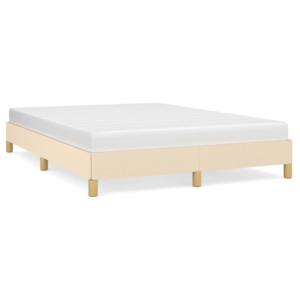 vidaXL Estrutura de Cama sem Colchão 140x190 cm Tecido Cor Creme - 1827059598