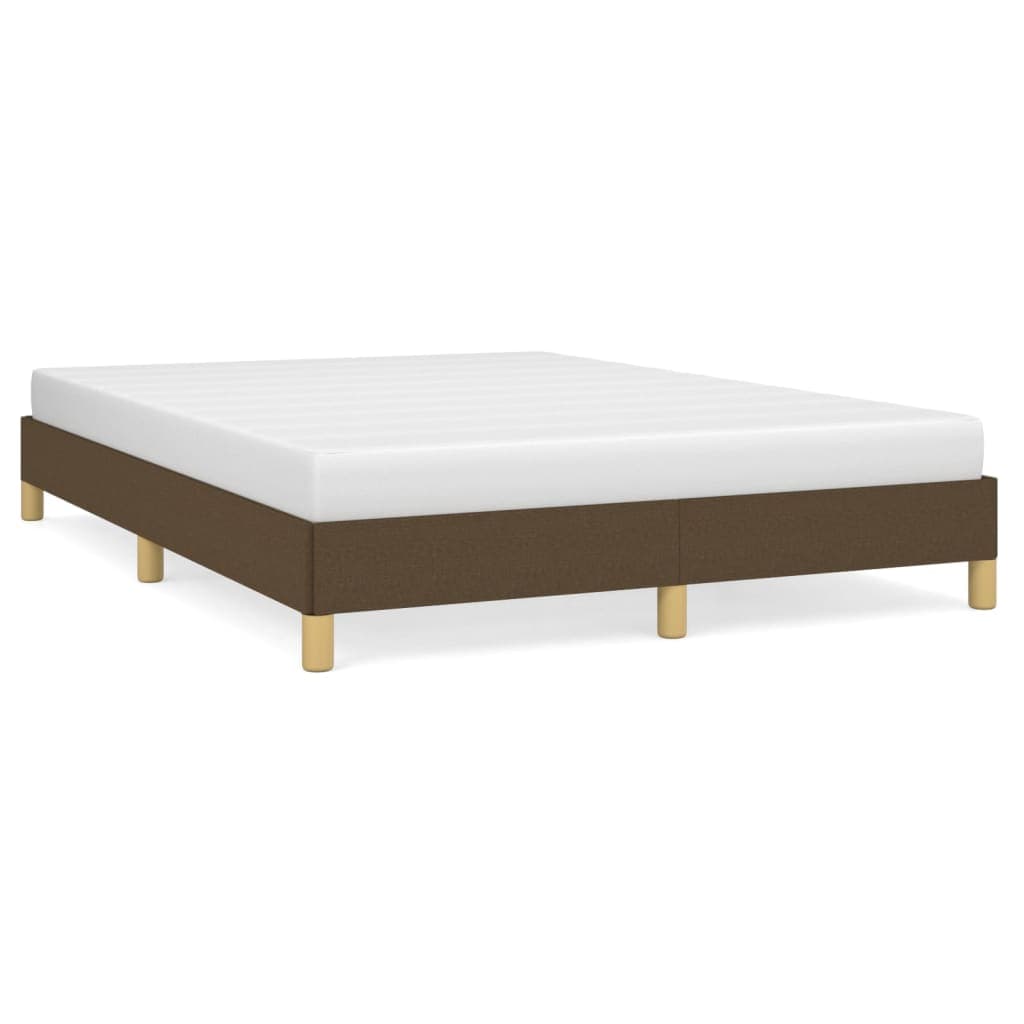 Estrutura de Cama 140x200 cm Tecido Castanho-escuro - 346821