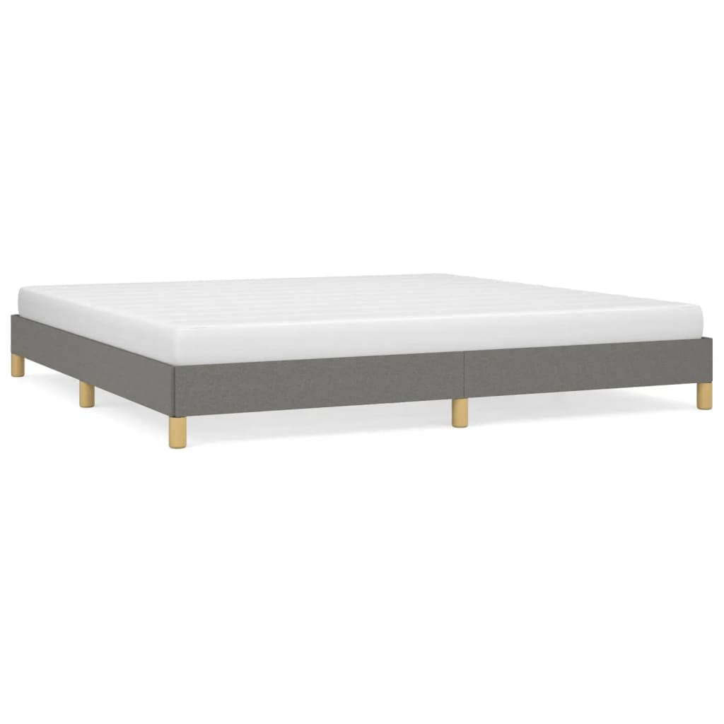 vidaXL Estrutura de cama sem colchão 200x200 cm tecido cinzento-escuro