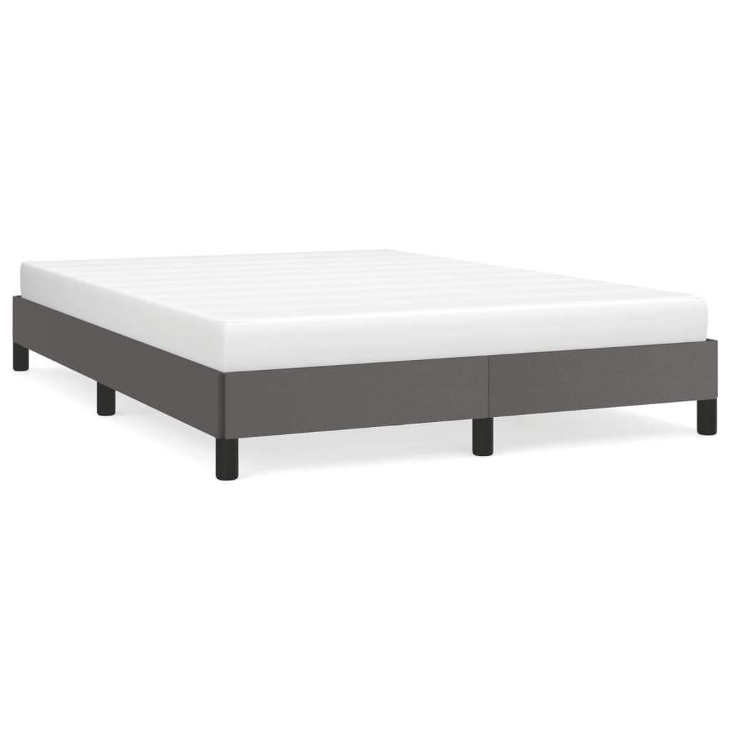 vidaXL Estrutura de Cama 140x190 cm Couro Artificial Cinzento - 3931863387