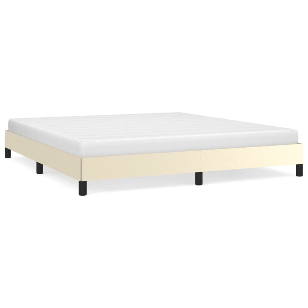vidaXL Estrutura de Cama 160x200 cm Couro Artificial Cor Crème - 4081076250