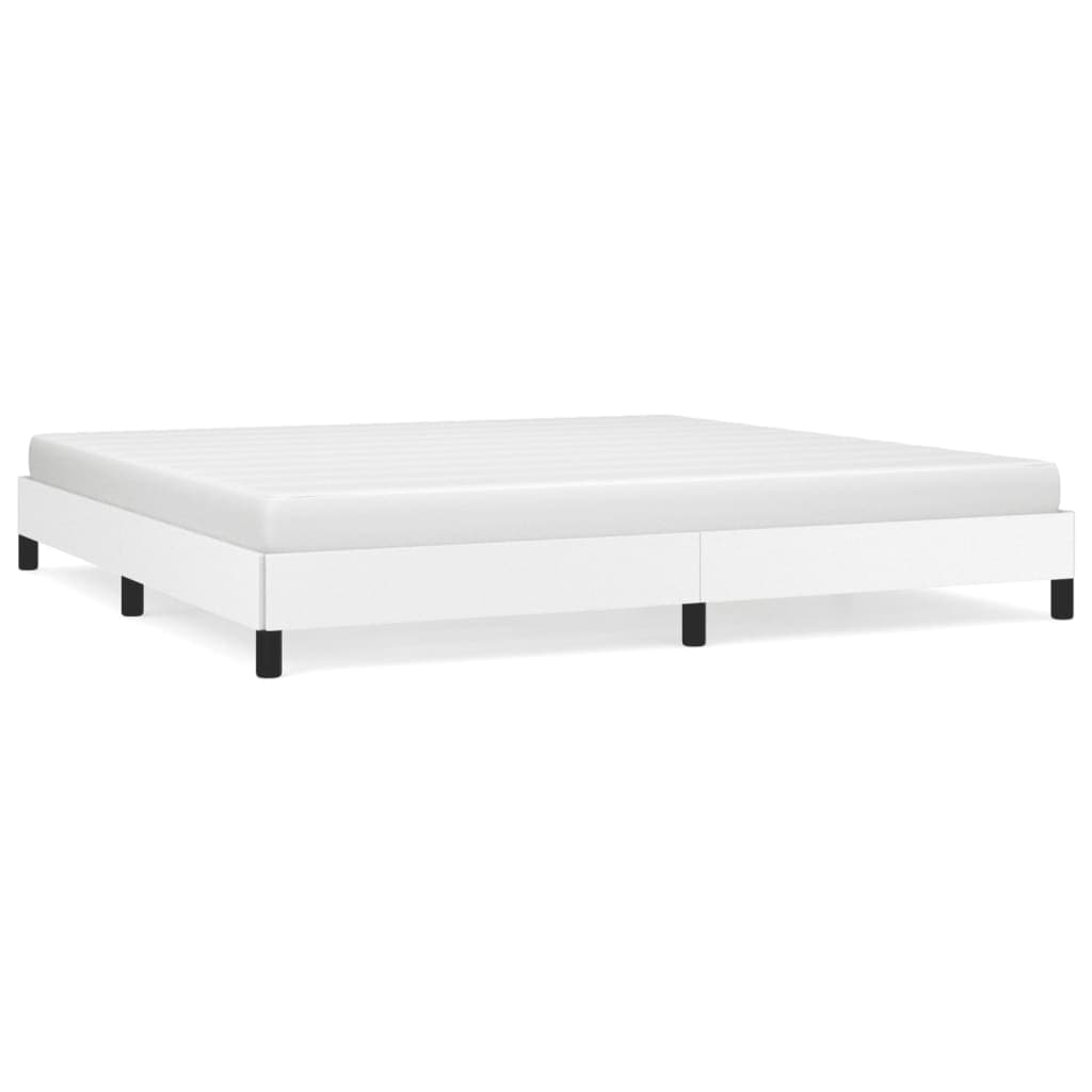 vidaXL Estrutura de cama 200x200 cm couro artificial branco