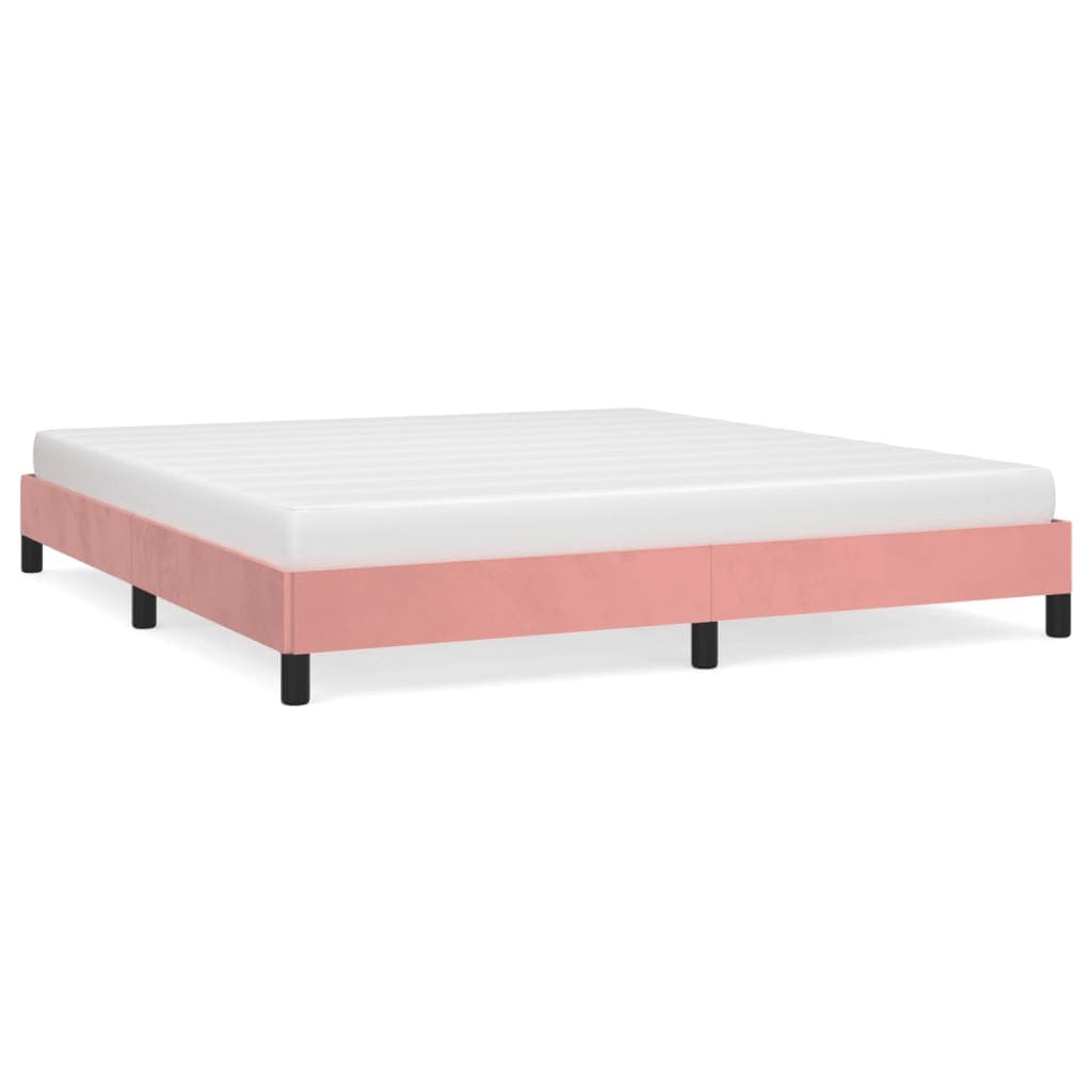 Estrutura de Cama 160x200 cm Veludo Rosa - 346987