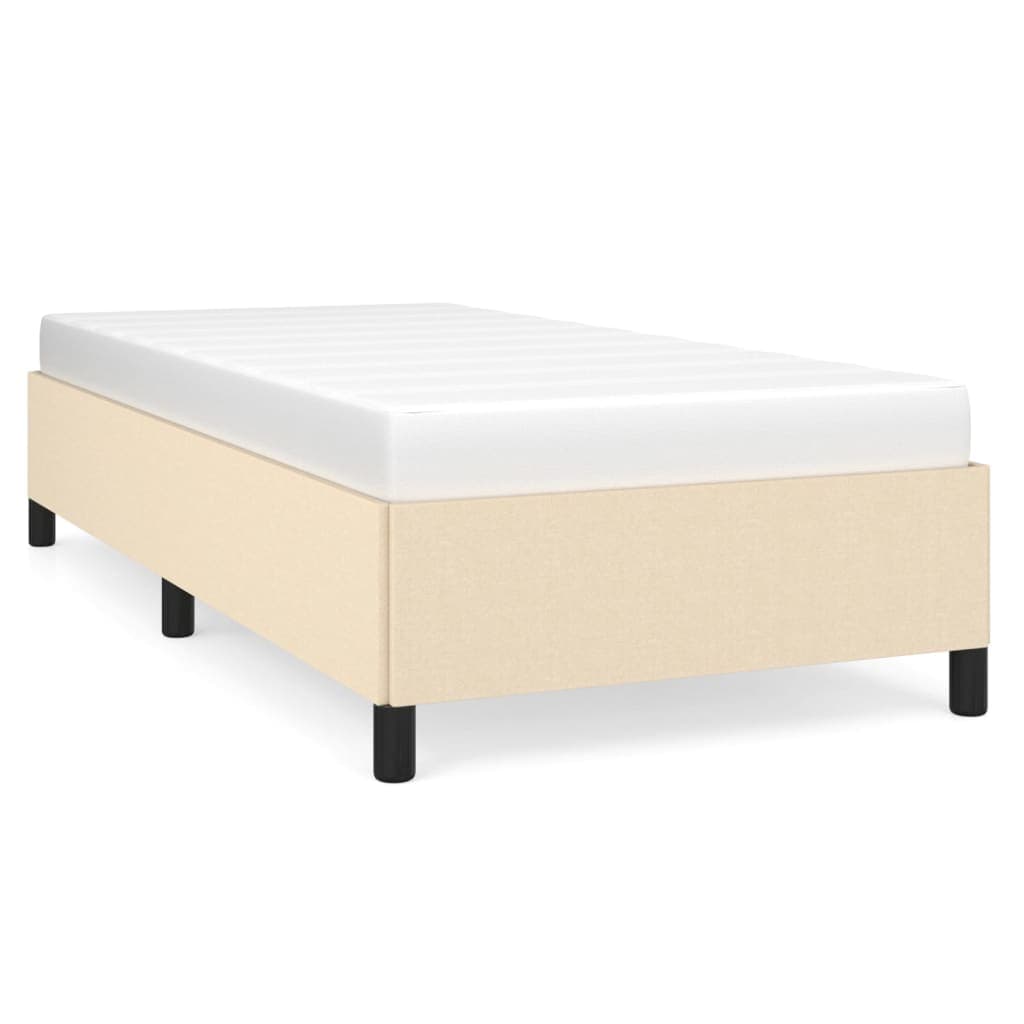 vidaXL Estrutura de cama sem colchão 90x200 cm tecido creme