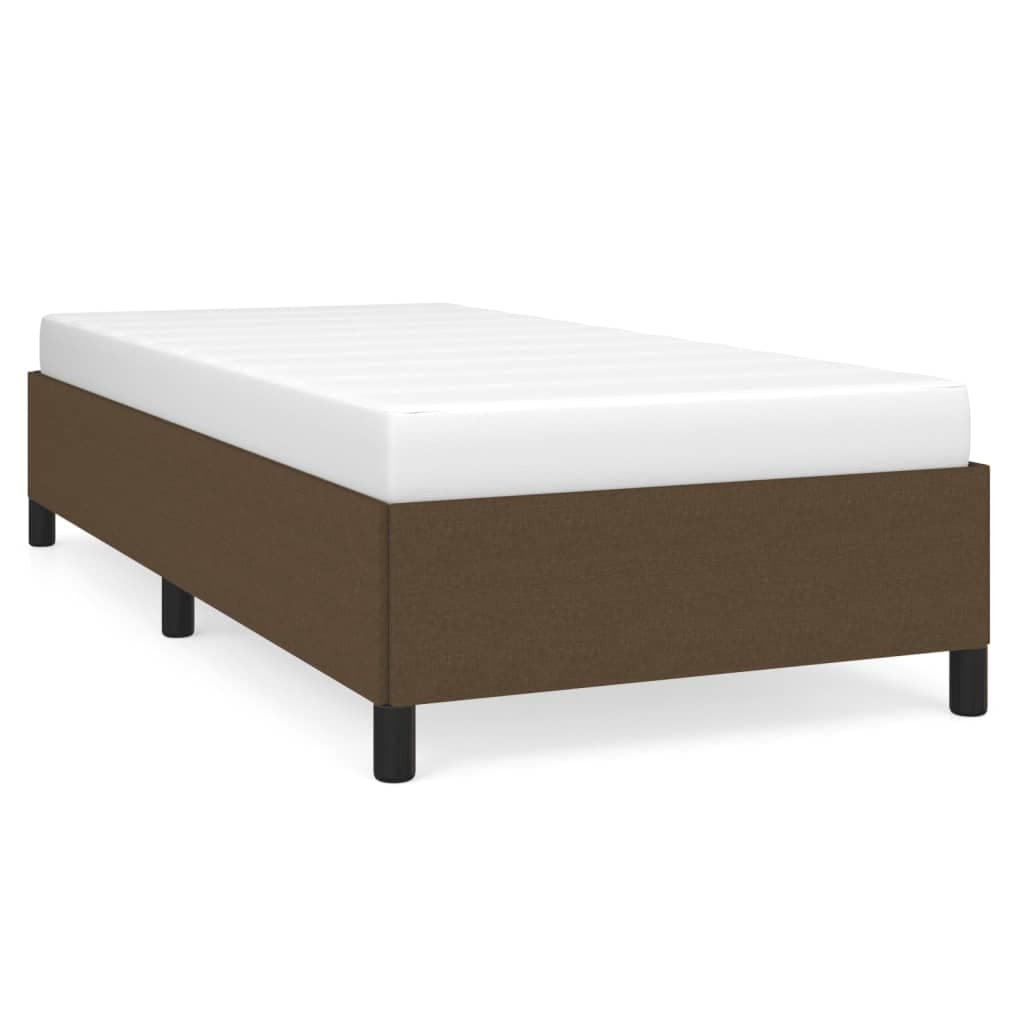 vidaXL Estrutura de cama sem colchão 100x200 cm tecido castanho-escuro