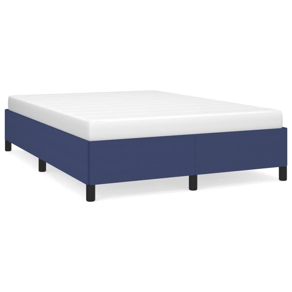 vidaXL Estrutura de cama sem colchão 140x190 cm tecido azul