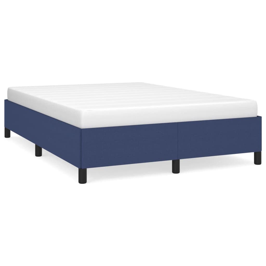 vidaXL Estrutura de cama sem colchão 140x200 cm tecido azul