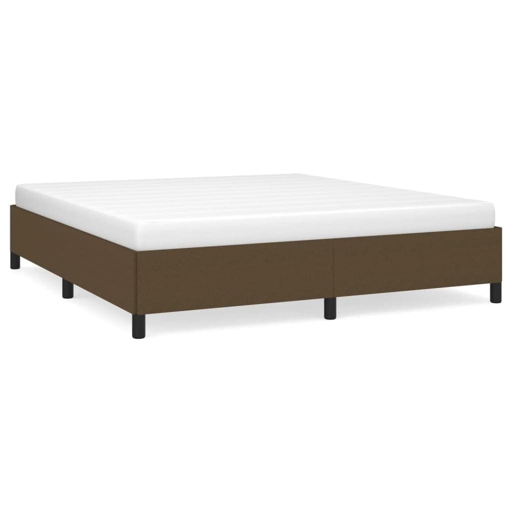 vidaXL Estrutura de cama sem colchão 160x200 cm tecido castanho-escuro