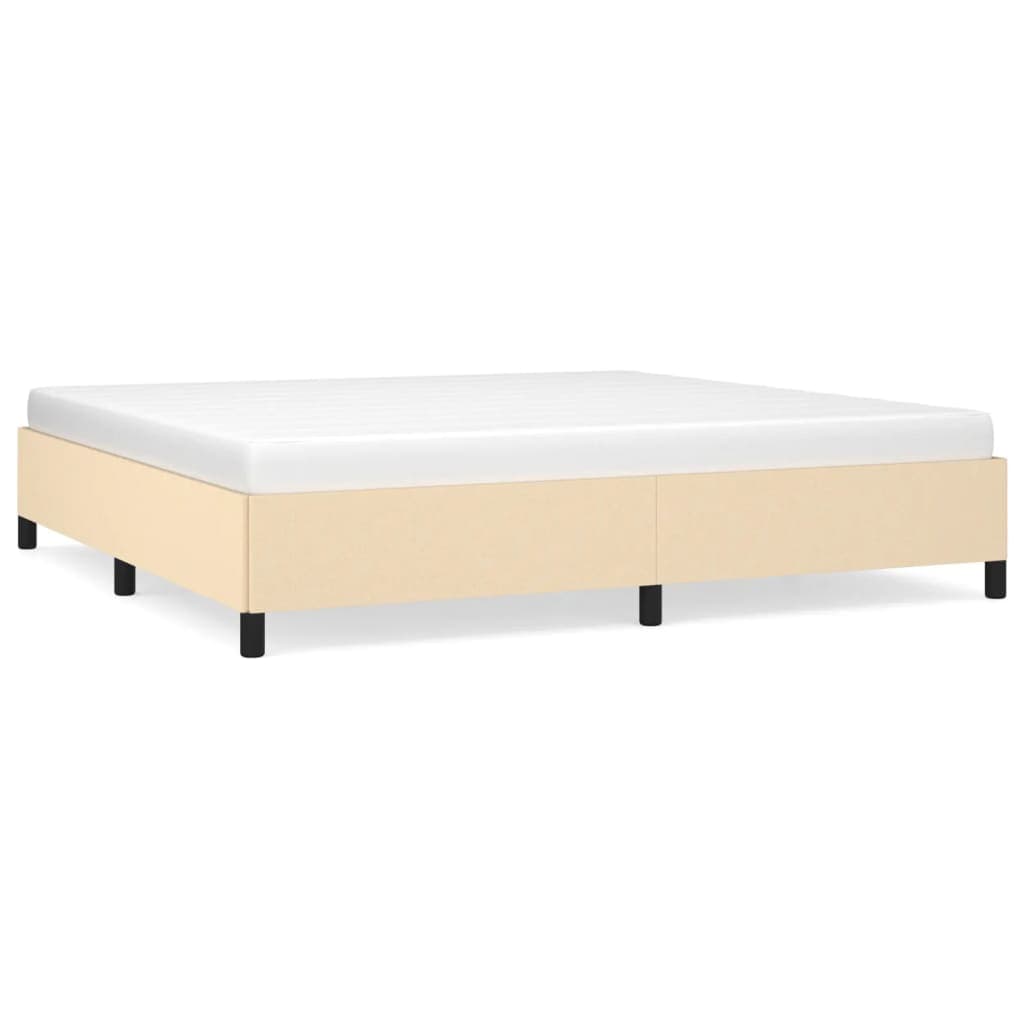 vidaXL Estrutura de cama sem colchão 200x200 cm tecido cor creme