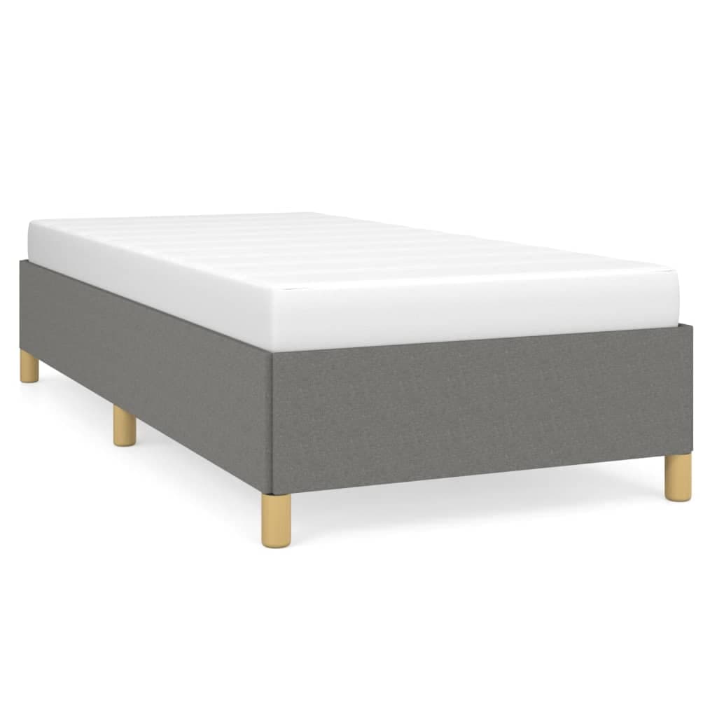 vidaXL Estrutura de cama sem colchão 100x200 cm tecido cinzento-escuro