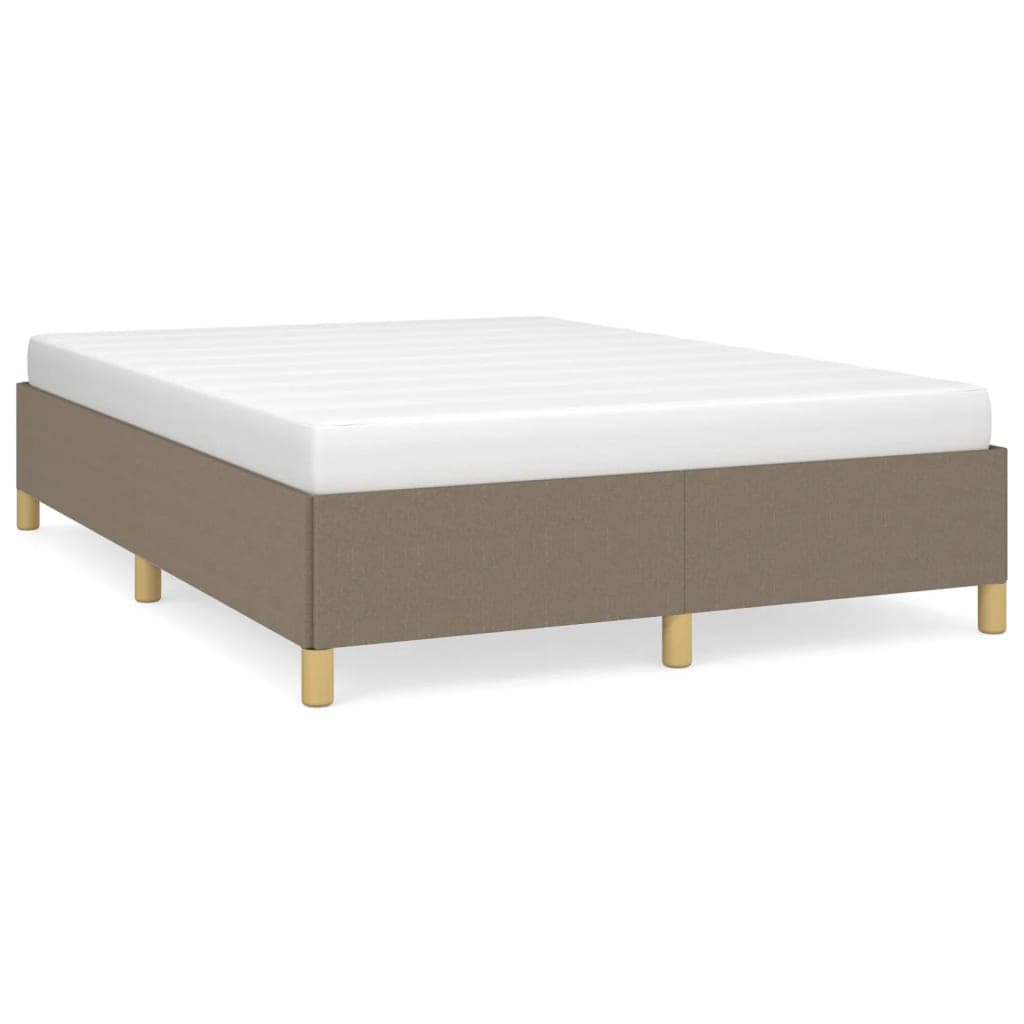 vidaXL Cama sem colchão 140x190 cm tecido castanho-acinzentado