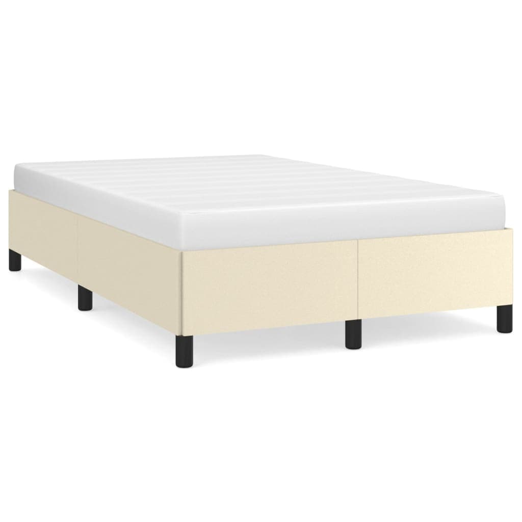 vidaXL Estrutura de cama 120x200 cm couro artificial cor creme