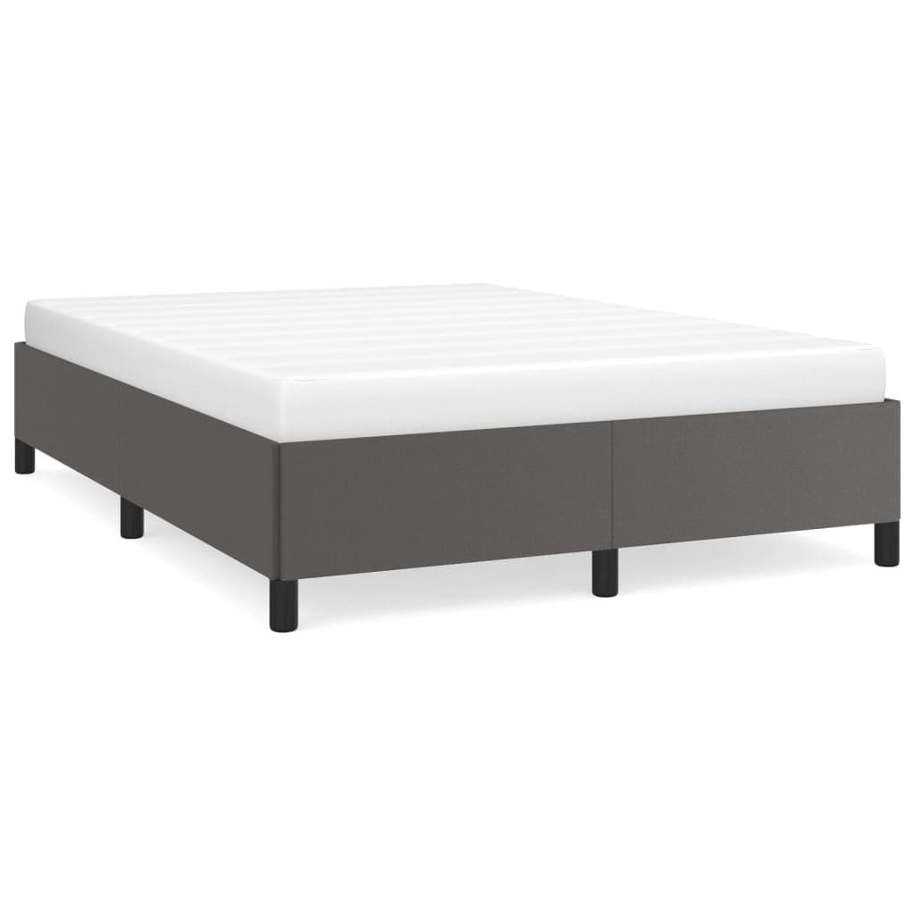 vidaXL Estrutura de cama 140x190 cm couro artificial cinzento