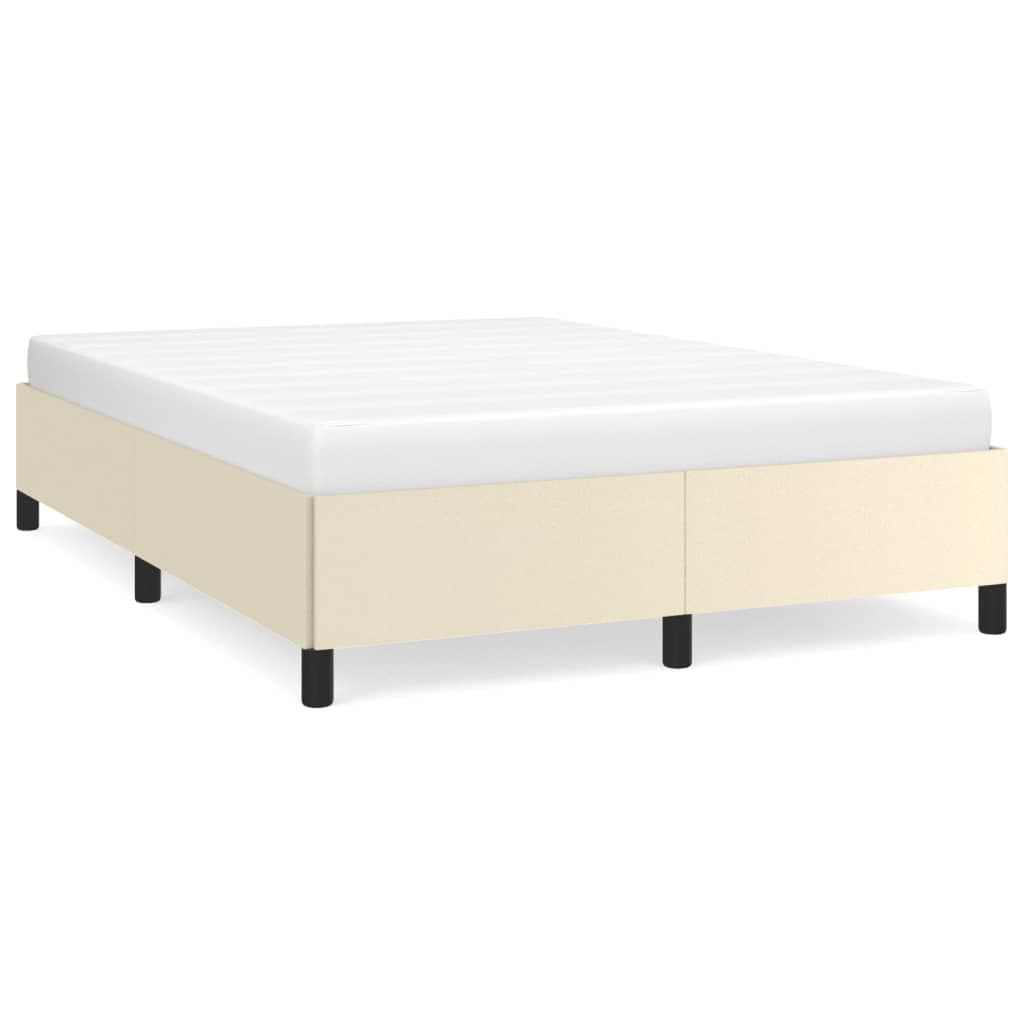Estrutura de Cama 140x200 cm Couro Artificial Cor Creme - 347253