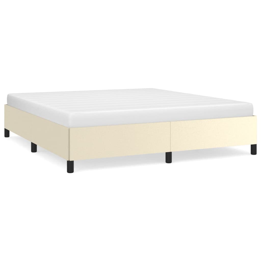 vidaXL Estrutura de cama 160x200 cm couro artificial cor crème