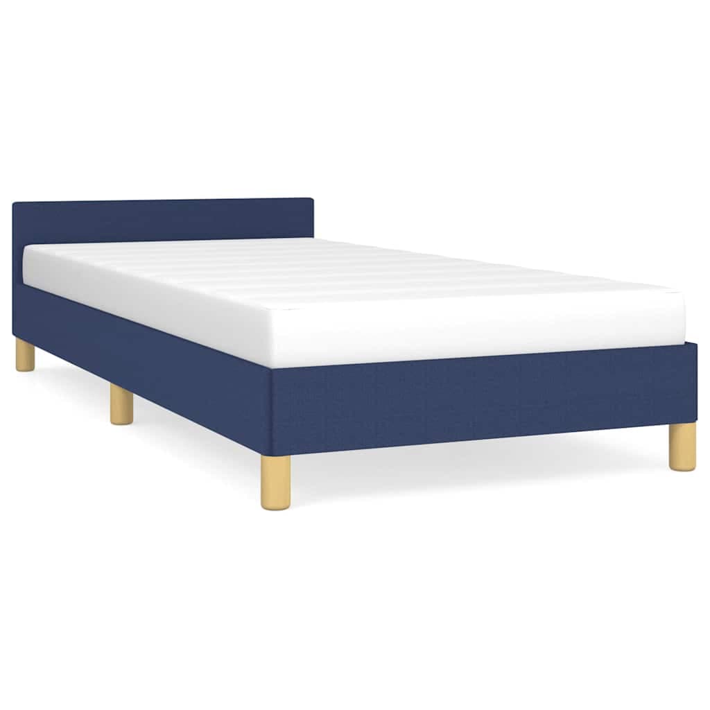 vidaXL Estrutura cama c/ cabeceira sem colchão tecido 80x200 cm azul