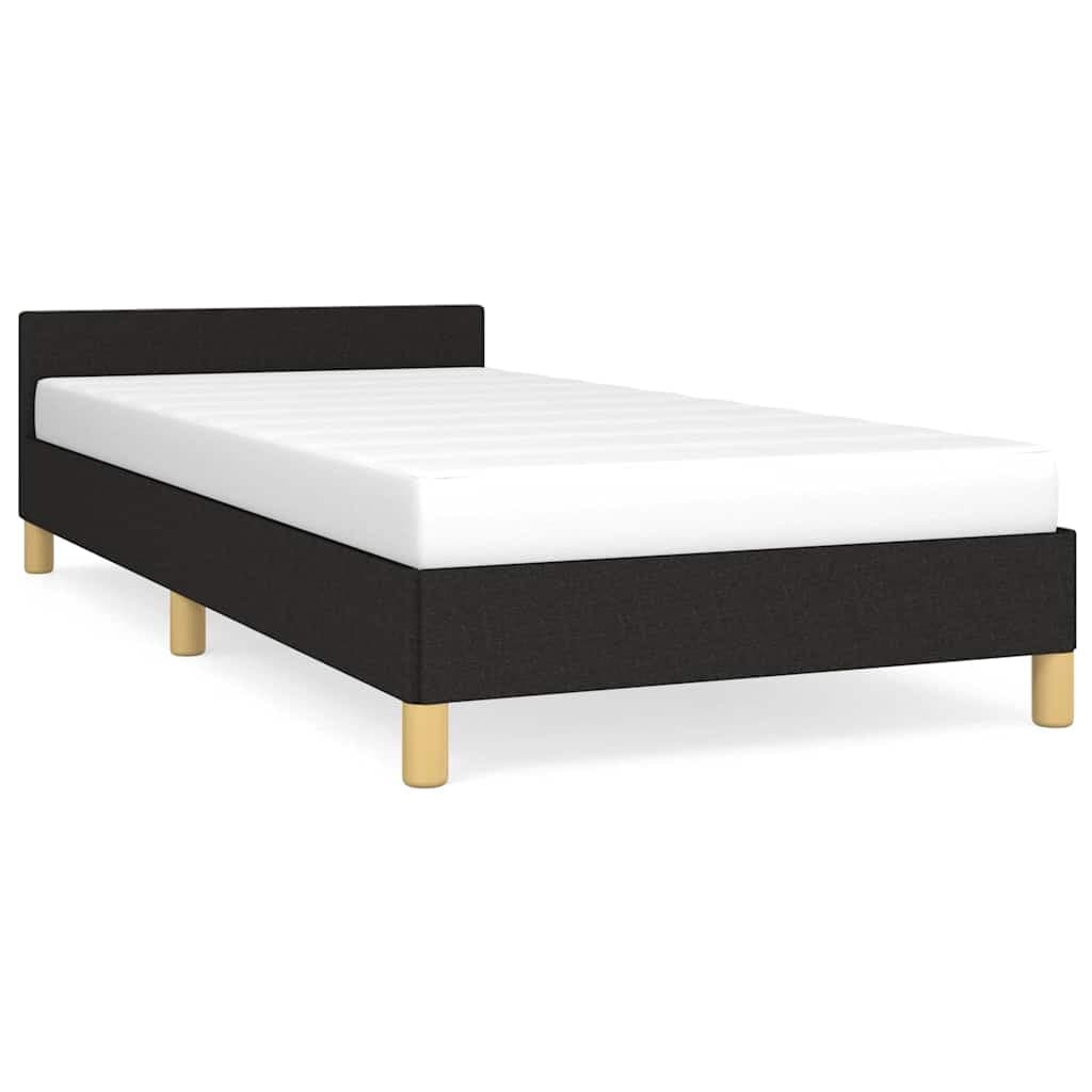 vidaXL Estrutura cama c/ cabeceira sem colchão tecido 90x190 cm preto