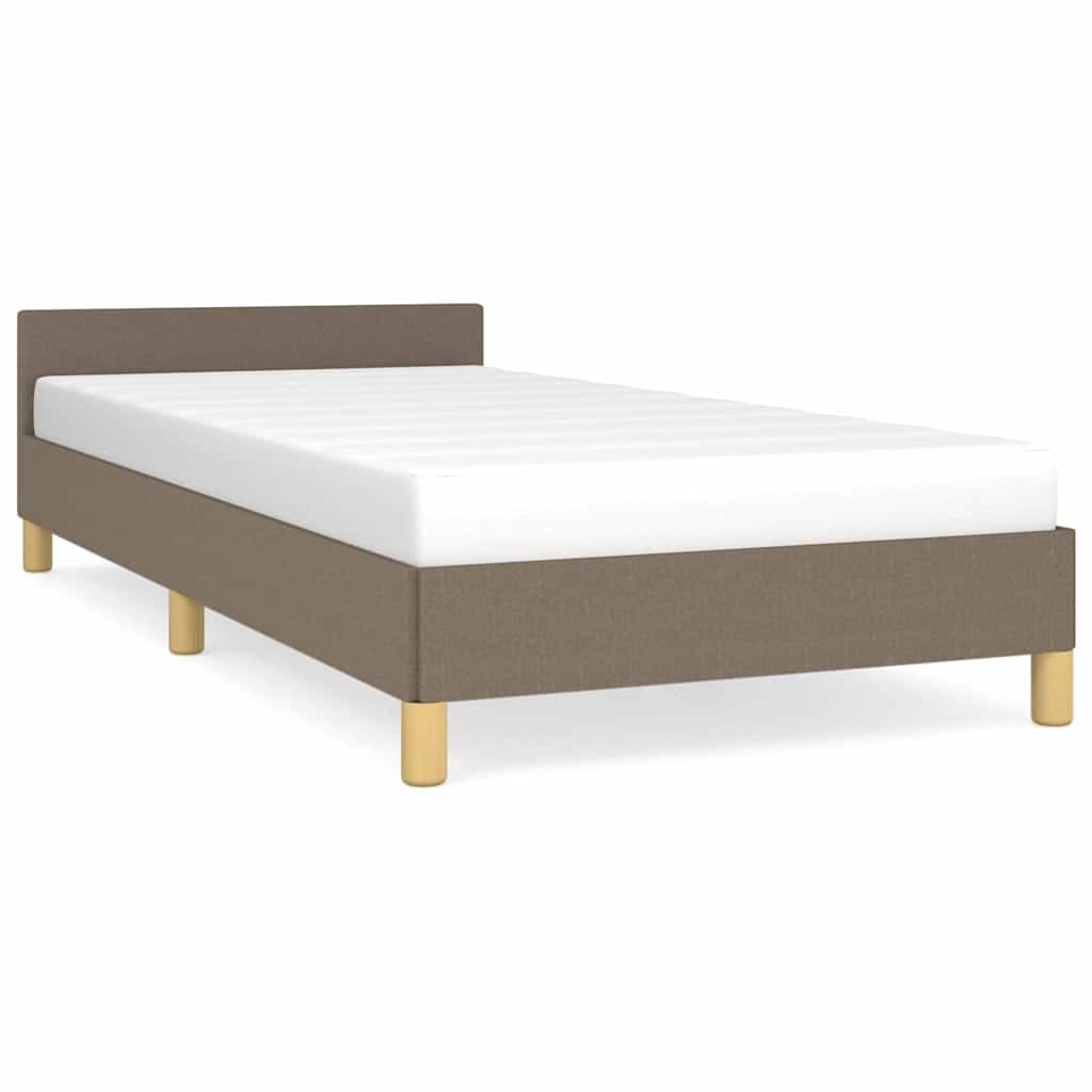 vidaXL Estrutura de cama c/ cabeceira sem colchão tecido 90x200 cm