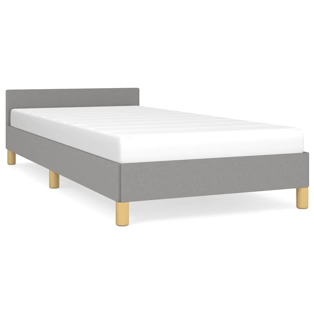 vidaXL Estrutura de cama sem colchão 100x200 cm tecido cinzento-claro