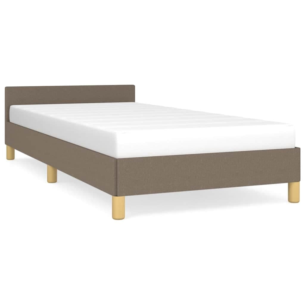 vidaXL Estrutura cama sem colchão 100x200 cm tecido cinza-acastanhado