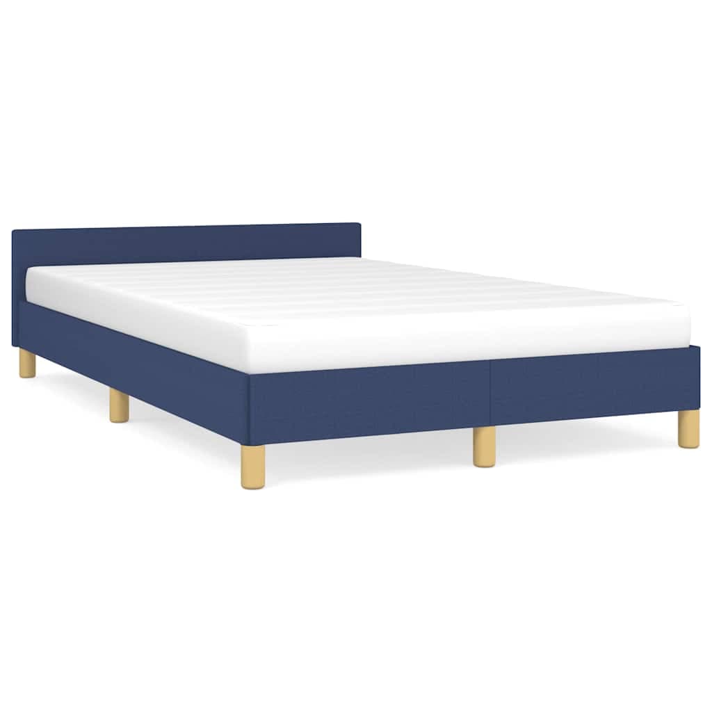 vidaXL Estrutura cama c/ cabeceira sem colchão 120x200 cm tecido azul