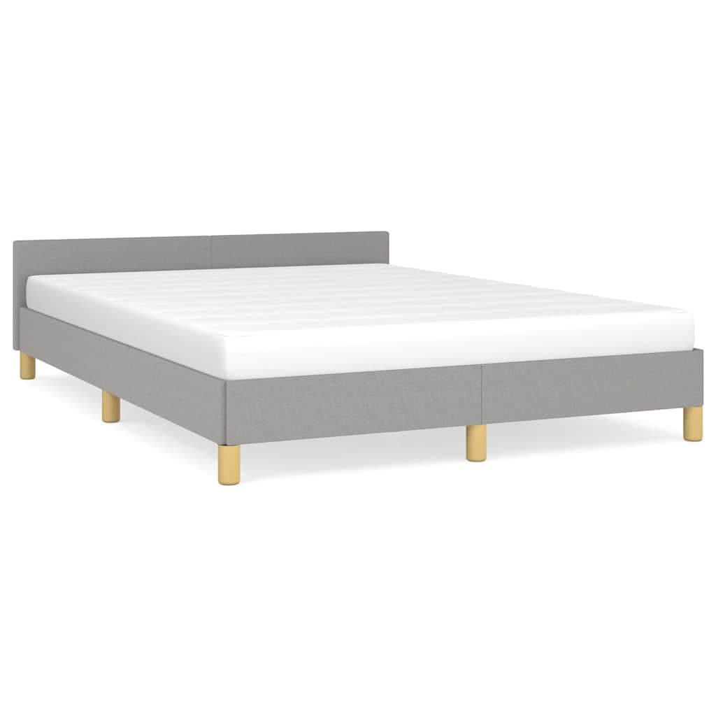 vidaXL Estrutura de cama sem colchão 140x200 cm tecido cinzento-claro