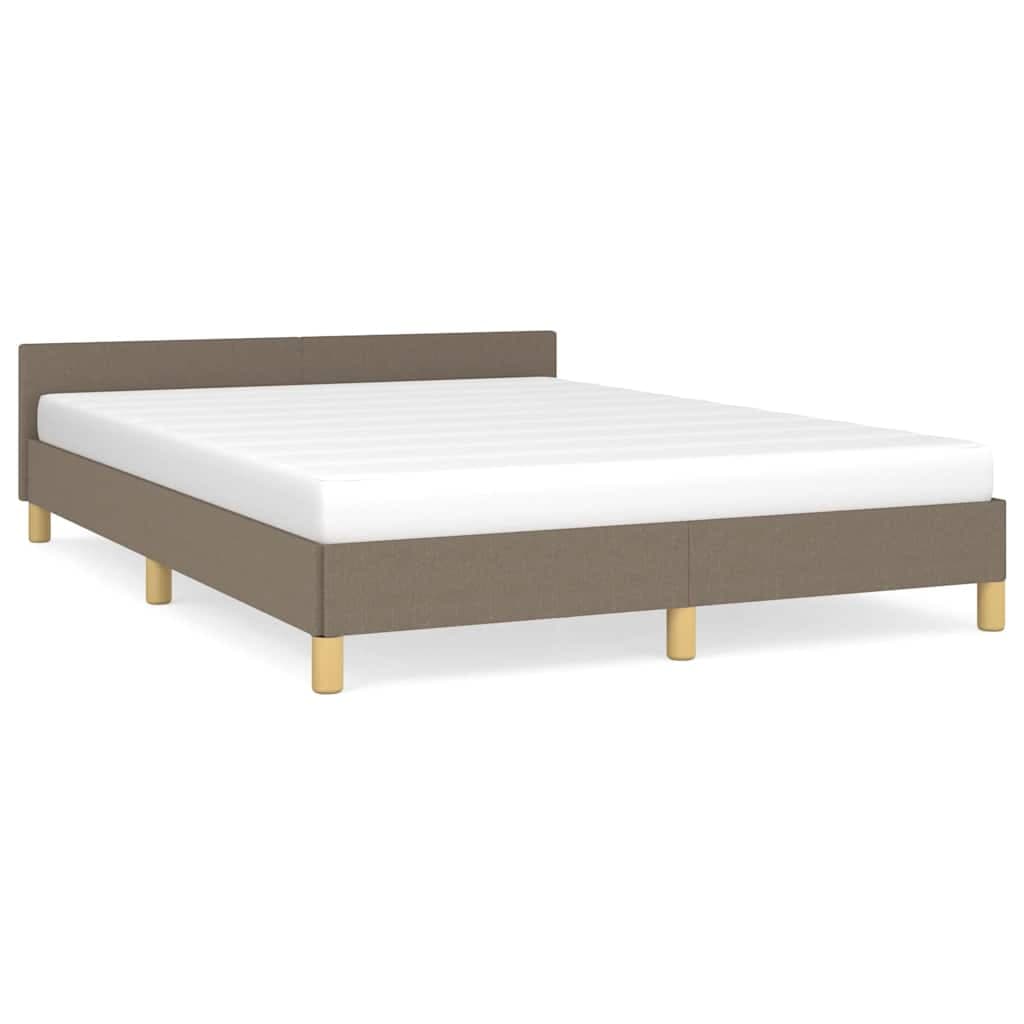 vidaXL Cama sem colchão 140x200 cm tecido castanho-acinzentado