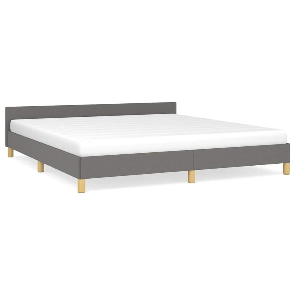 vidaXL Estrutura de cama sem colchão 160x200 cm tecido cinzento-escuro