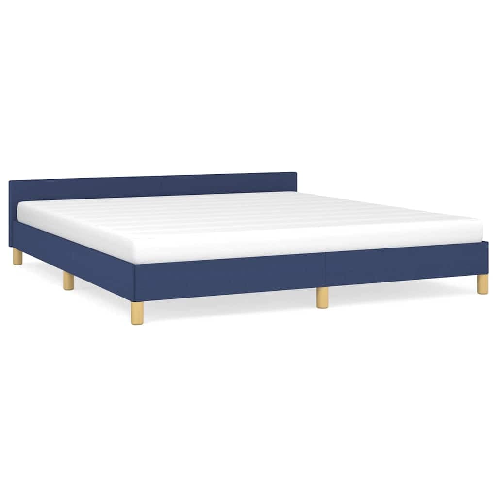vidaXL Estrutura cama c/ cabeceira sem colchão 160x200 cm tecido azul
