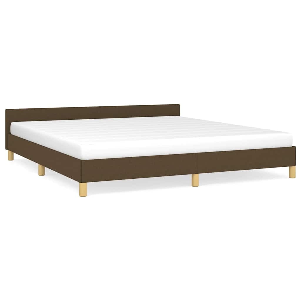vidaXL Estrutura de cama sem colchão 180x200 cm tecido castanho-escuro