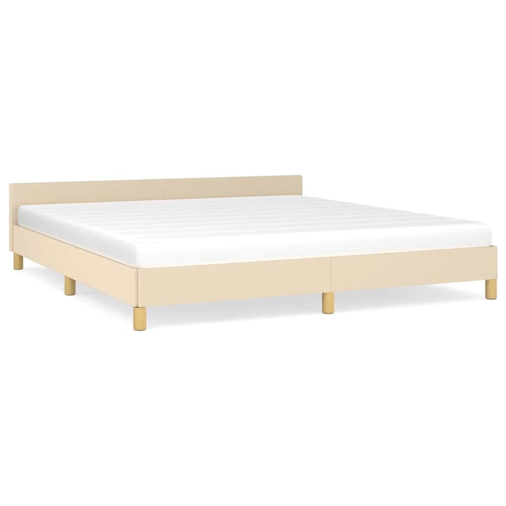 vidaXL Estrutura de cama sem colchão 180x200 cm tecido cor creme