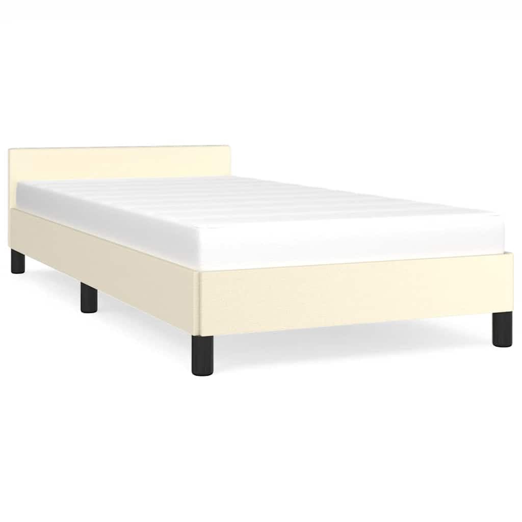 vidaXL Estrutura cama c/ cabeceira sem colchão 80x200 cm creme