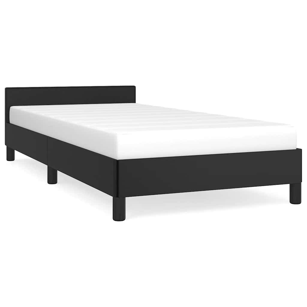 vidaXL Estrutura cama c/ cabeceira sem colchão 90x190 cm preto