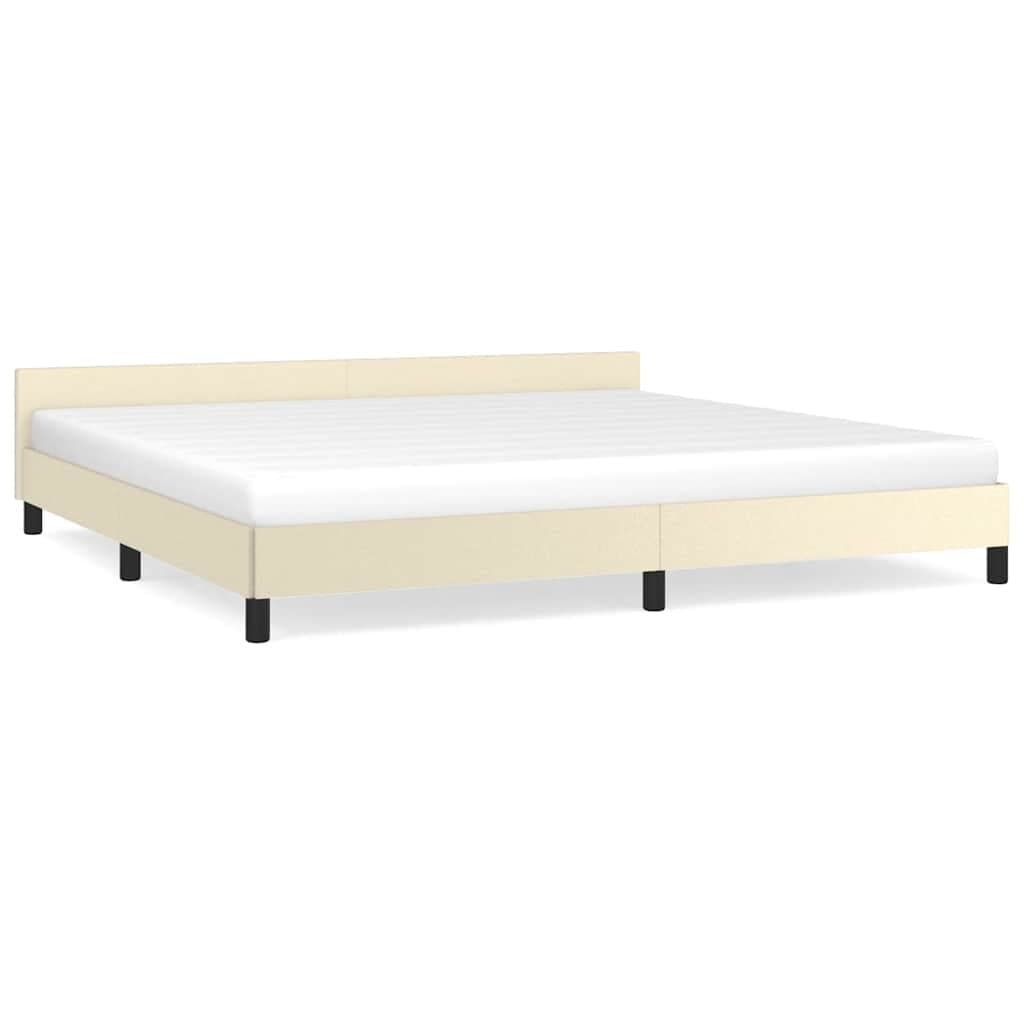 vidaXL Estrutura cama c/ cabeceira sem colchão 200x200 cm creme