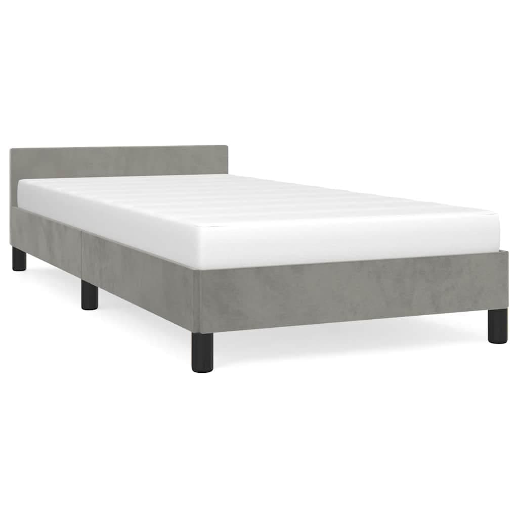 vidaXL Estrutura de cama sem colchão 80x200 cm veludo cinzento-claro