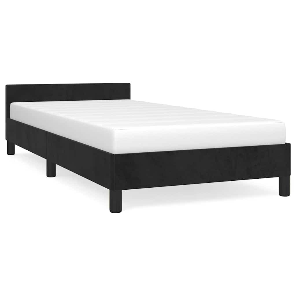 vidaXL Estrutura cama c/ cabeceira sem colchão veludo 80x200 cm preto