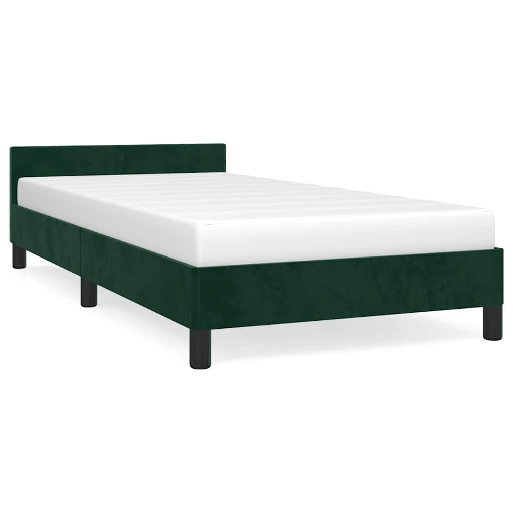 vidaXL Estrutura de cama sem colchão 80x200 cm veludo verde-escuro