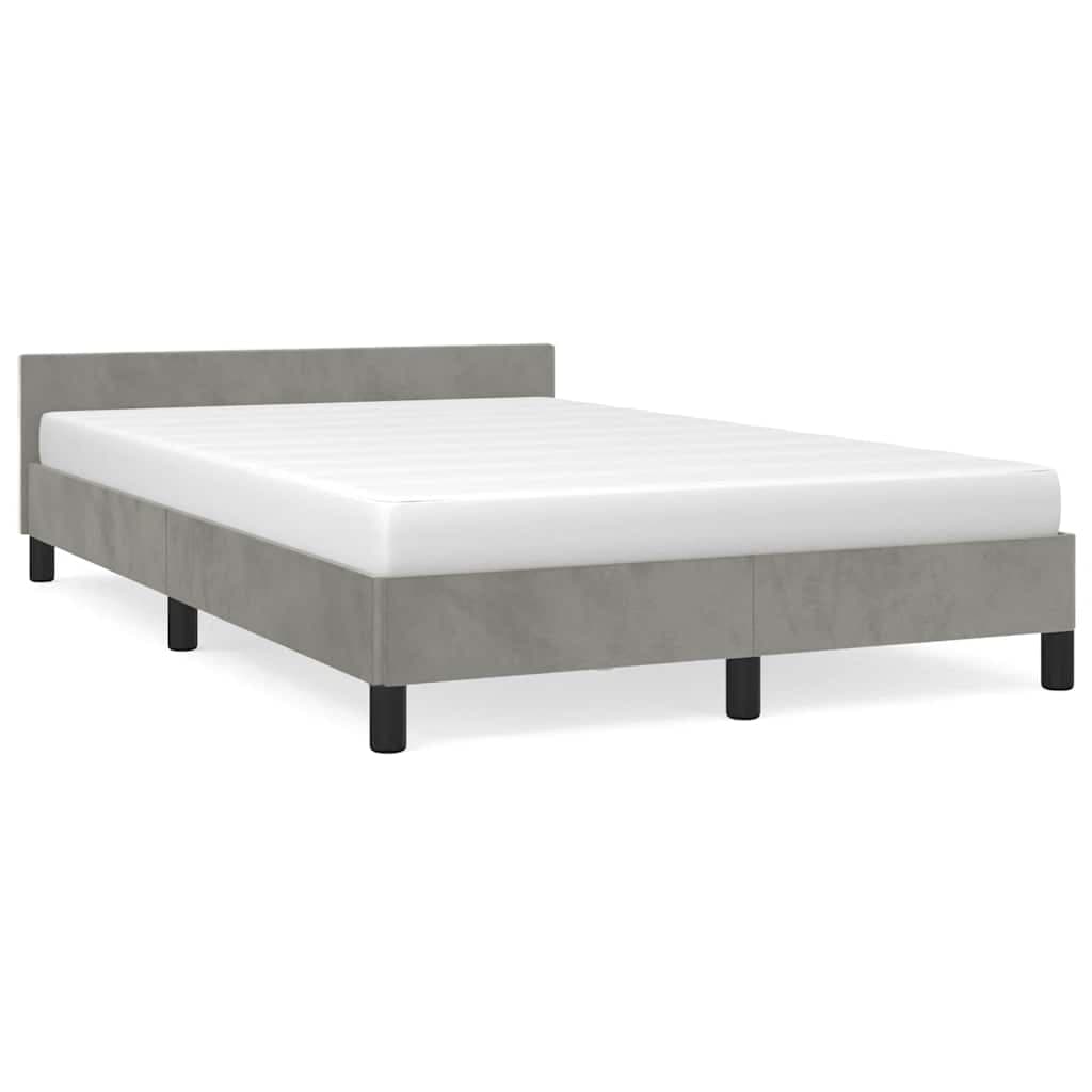 vidaXL Estrutura de cama sem colchão 120x200 cm veludo cinzento-claro