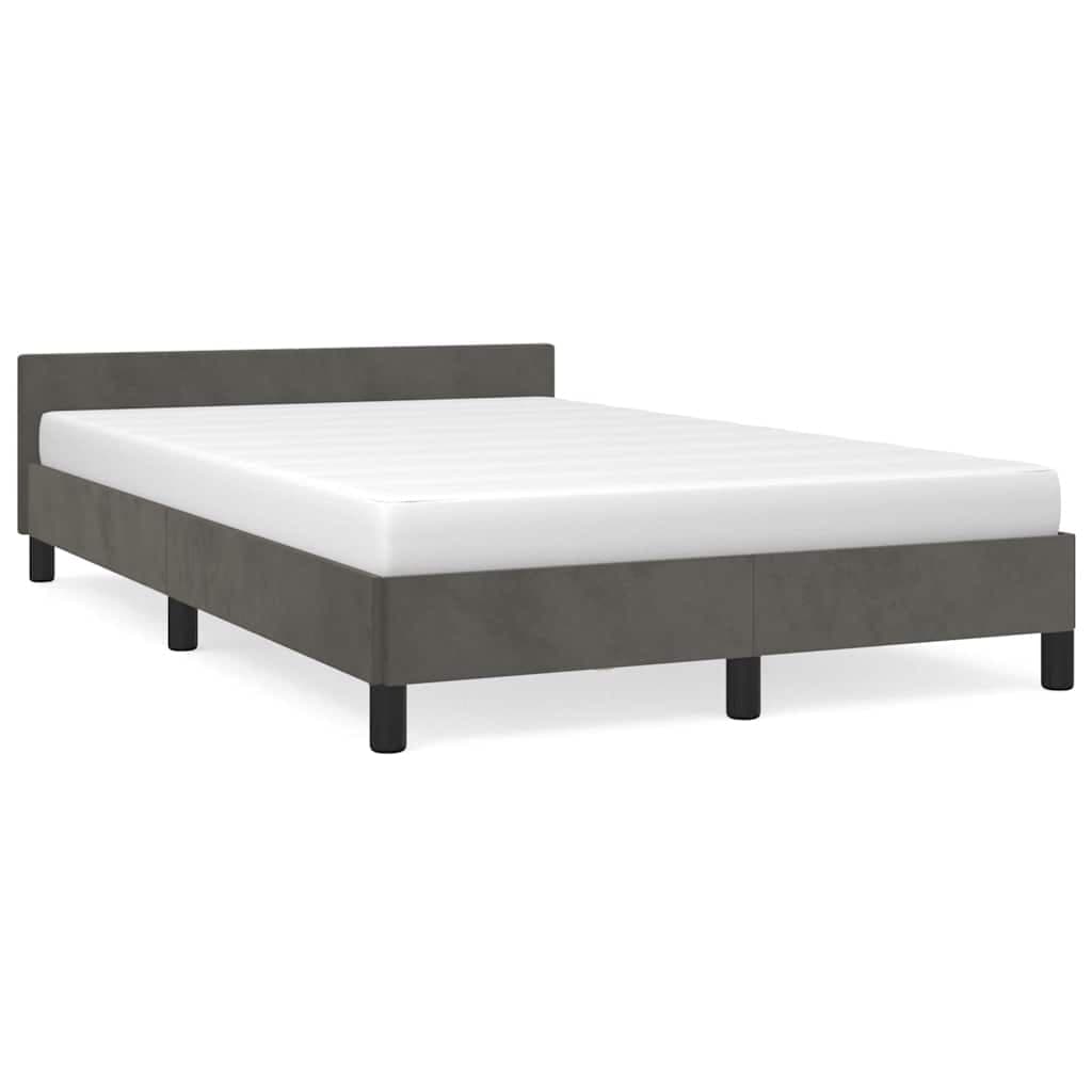 vidaXL Estrutura de cama sem colchão 120x200 cm veludo cinzento-escuro