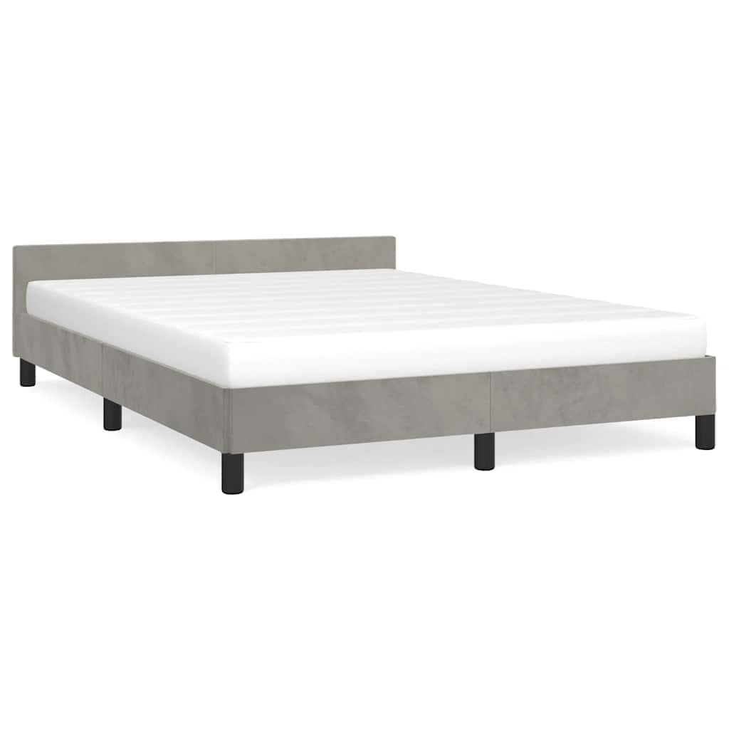 vidaXL Estrutura de cama sem colchão 140x200 cm veludo cinzento-claro