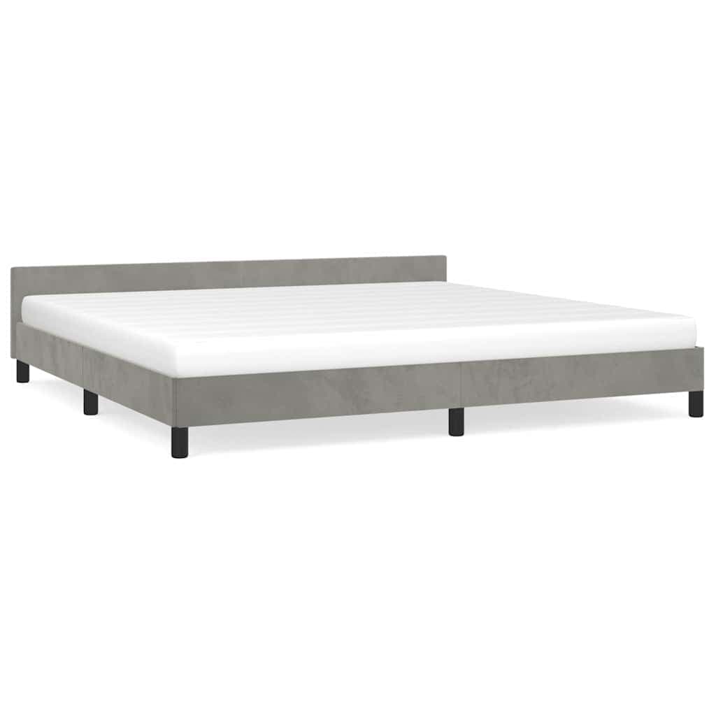 vidaXL Estrutura de cama sem colchão 200x200 cm veludo cinzento-claro