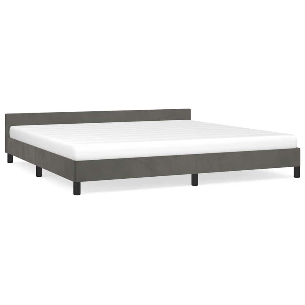 vidaXL Estrutura de cama sem colchão 200x200 cm veludo cinzento-escuro