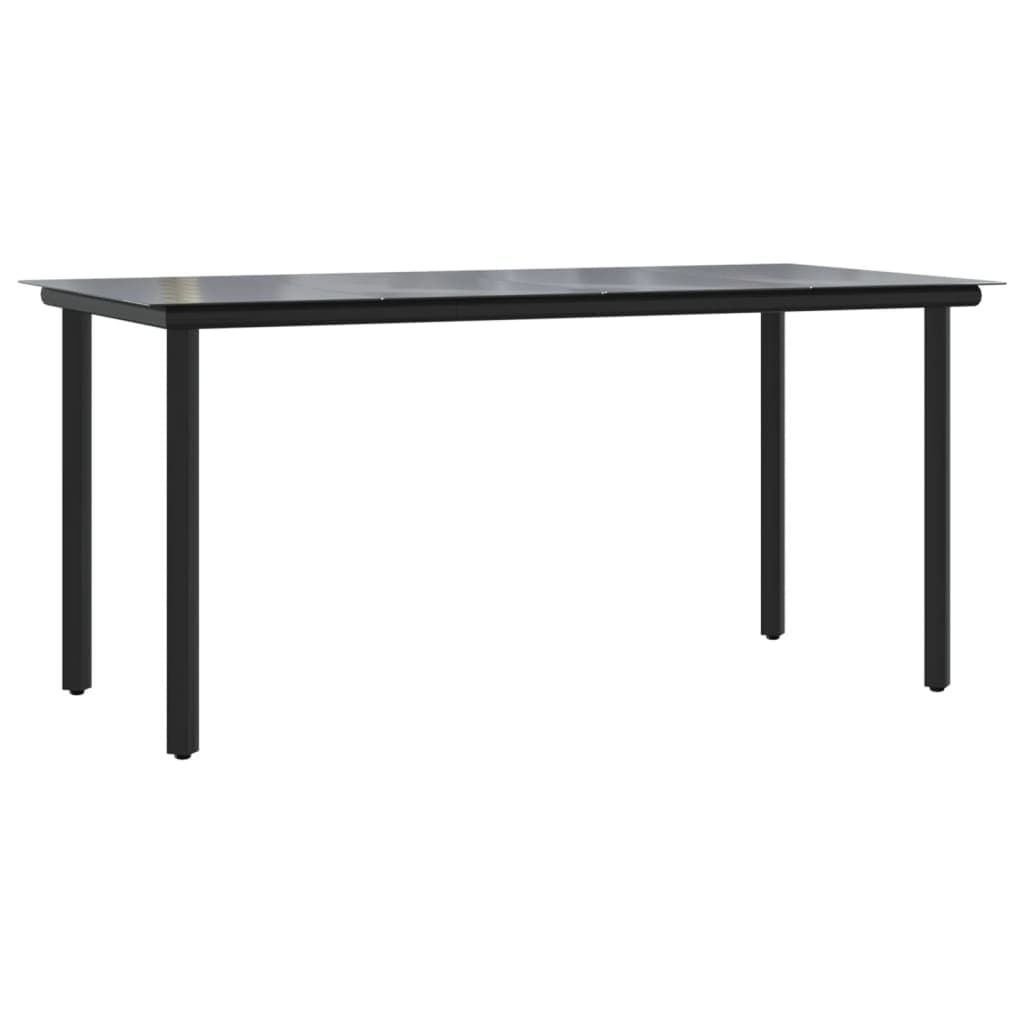 vidaXL Mesa de jantar para jardim 160x80x74 cm aço/vidro temperado