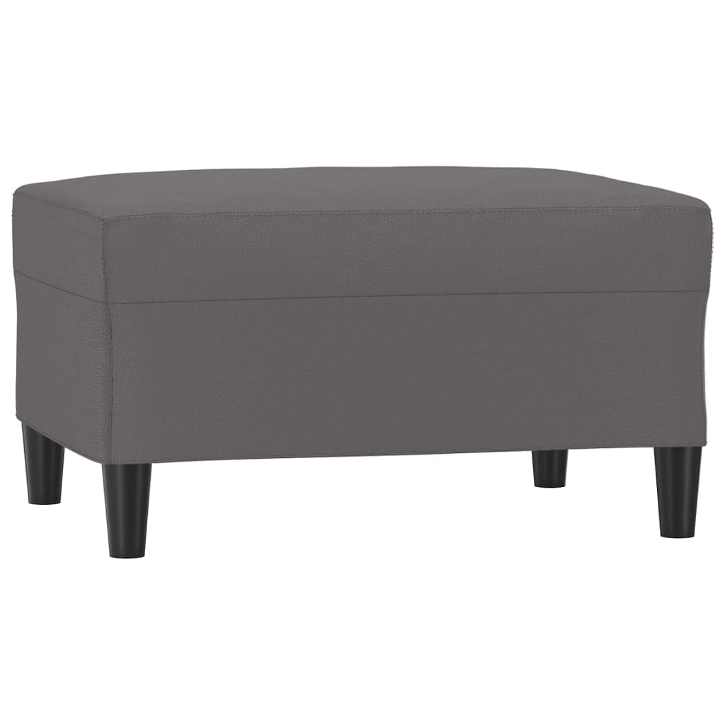vidaXL Apoio de pés 70x55x41 cm couro artificial cinza