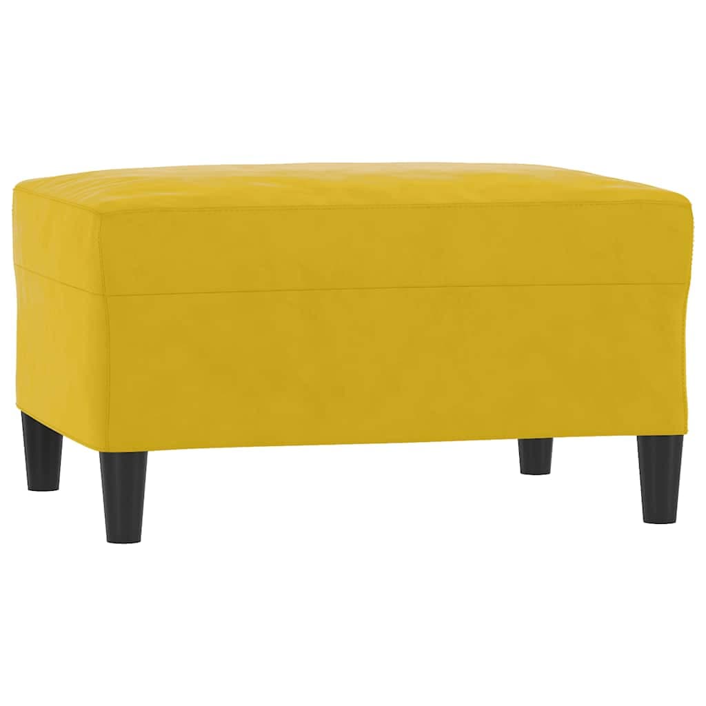 vidaXL Apoio de pés 70x55x41 cm veludo amarelo