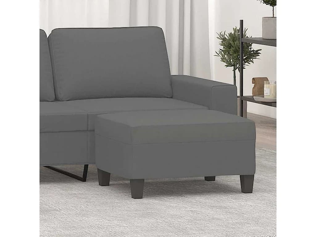 Apoio de pés 70x55x41 cm tecido de microfibra cinzento-escuro