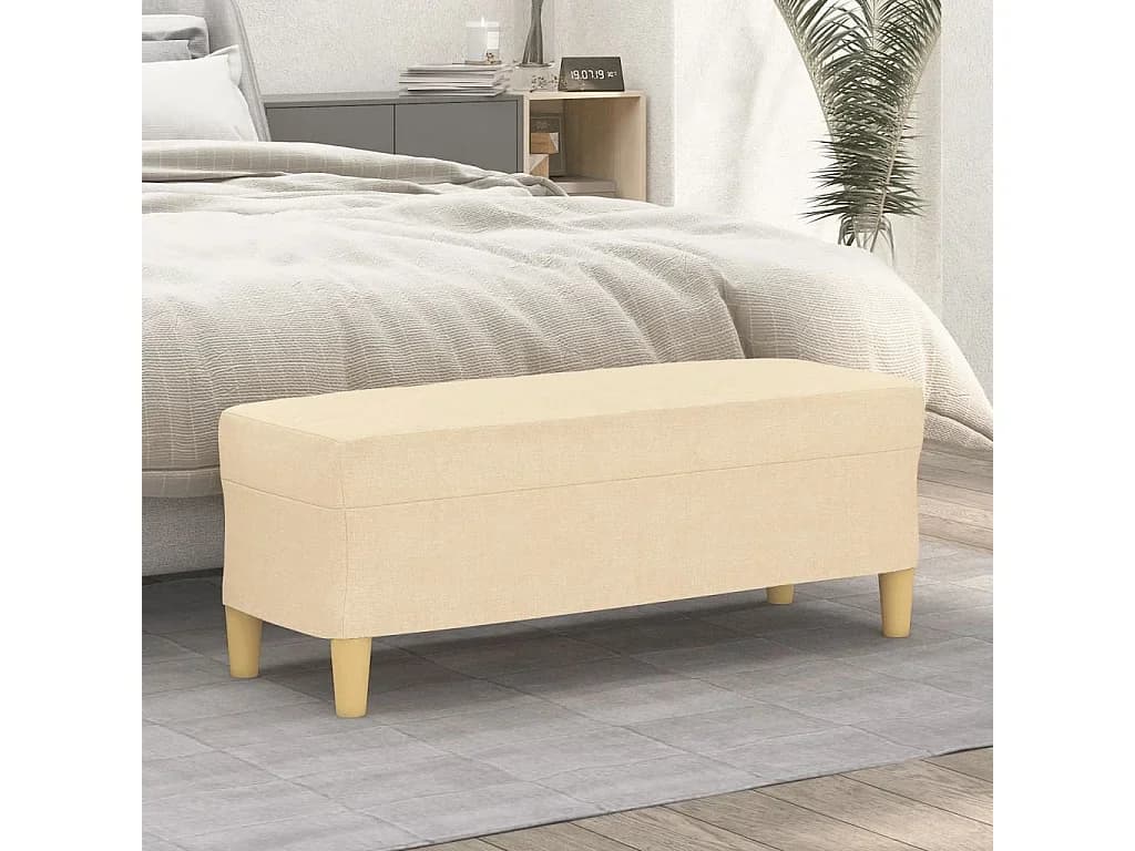 Banco 100x35x41 cm tecido cor creme